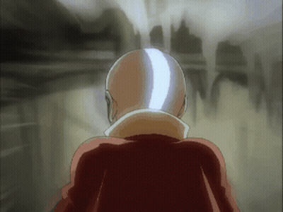 A Bald Man With A Light Coming Out Of His Head Is Standing In A Dark Room GIF