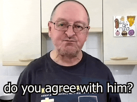 A Bald Man With Glasses And A Beard Says Do You Agree With Him GIF