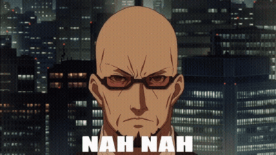 A Bald Man With Glasses And The Words Nah Nah GIF