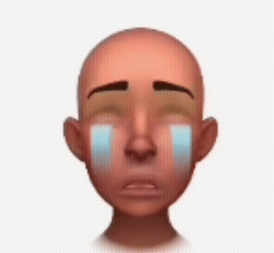 A Bald Man With Tears Coming Out Of His Eyes GIF