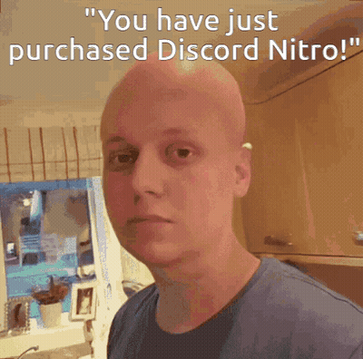 A Bald Man With The Words " You Have Just Purchased Discord Nitro " On The Bottom GIF