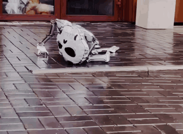 A Balloon In The Shape Of A Skeleton Is On The Ground GIF