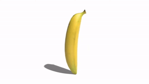 A Banana With A White Background And A Shadow On The Ground GIF