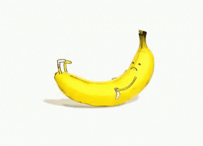 A Banana With Arms And Legs Has A Sad Face GIF