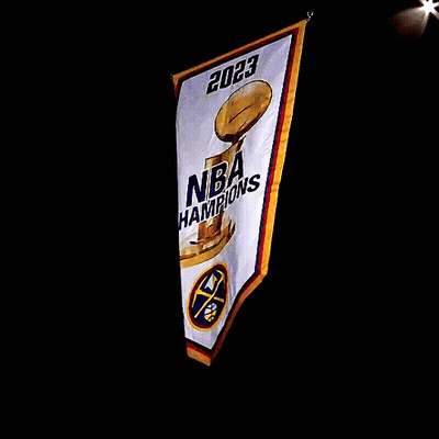 A Banner That Says " Nba Champions " On It GIF