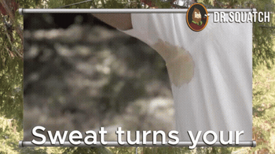 A Banner That Says Sweat Turns Your With A Picture Of A Person 'S Armpit GIF