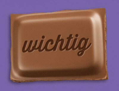 A Bar Of Chocolate With The Word Wichtig Written On It GIF