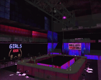 A Bar With A Sign That Says " Girls Xxx " On It GIF