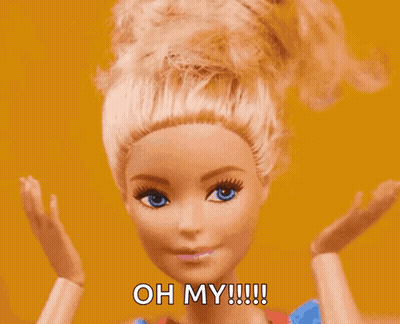A Barbie Doll With Blonde Hair And Blue Eyes Says Oh My GIF
