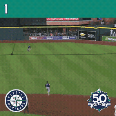 A Baseball Field With A Banner That Says Victor GIF