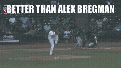 A Baseball Field With The Words Better Than Alex Bregman On The Bottom GIF