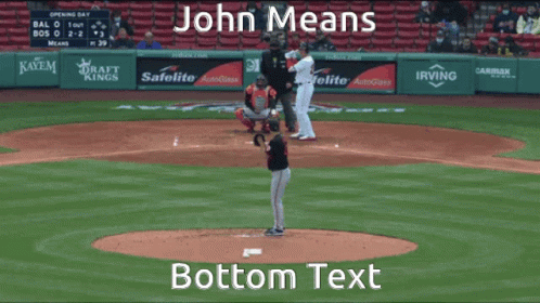 A Baseball Field With The Words John Means Bottom Text On It GIF
