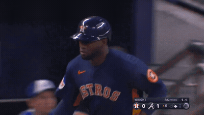 A Baseball Game Between The Astros And The Braves GIF