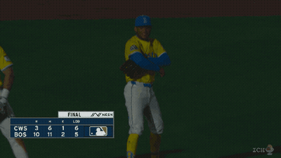 A Baseball Game Between The Boston Red Sox And The Los Angeles Dodgers Is In Progress GIF