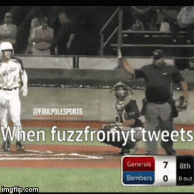 A Baseball Game Between The Generals And The Bombers Is Being Played GIF