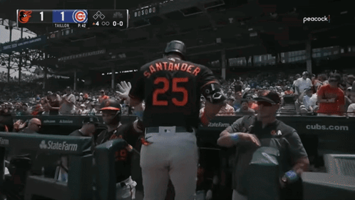 A Baseball Game Between The Orioles And The Cubs GIF