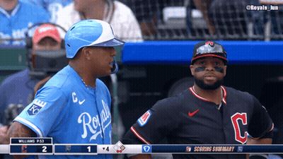 A Baseball Game Between The Royals And The Indians Is Underway GIF