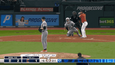 A Baseball Game Between The Tigers And The Astros GIF
