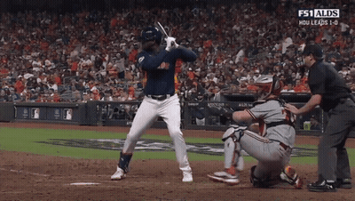 A Baseball Game Is Being Broadcast On Fs1 GIF