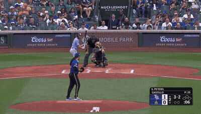 A Baseball Game Is Being Played At Mobile Park Sponsored By Coors GIF