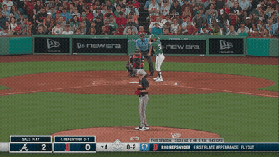 A Baseball Game Is Being Played Between The Atlanta Braves And The Washington Nationals GIF