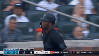 A Baseball Game Is Being Played Between The Braves And The Rays GIF