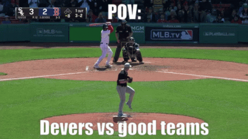 A Baseball Game Is Being Played Between The Devers And Good Teams GIF