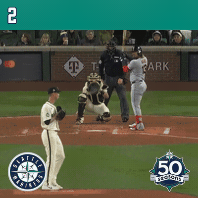A Baseball Game Is Being Played Between The Seattle Mariners And The Boston Red Sox GIF