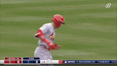 A Baseball Game Is Being Played Between The St Louis Cardinals And The Brewers GIF