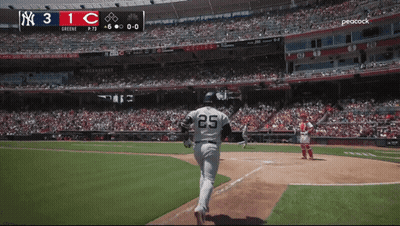 A Baseball Game Is Being Played Between The Yankees And The Reds GIF