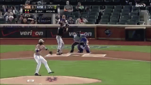 A Baseball Game Is Being Played In A Stadium With A Verizon Ad In The Outfield GIF