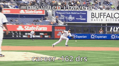 A Baseball Game Is Being Played In A Stadium With Ads For State Farm And Buffalo GIF
