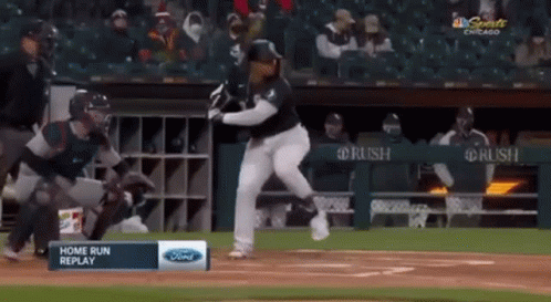 A Baseball Game Is Being Played In Chicago And The Home Run Replay Is Being Shown On Tv GIF