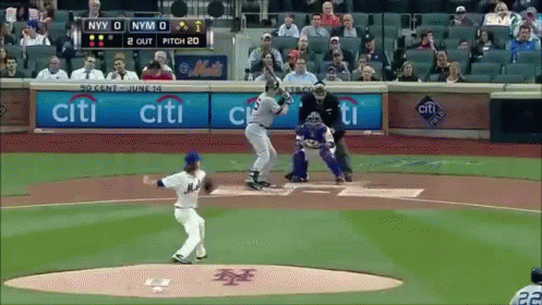 A Baseball Game Is Being Played In Front Of A Citi Banner GIF