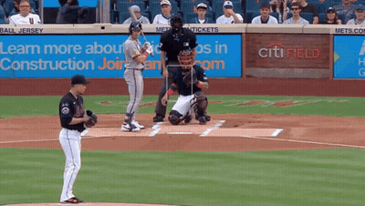 A Baseball Game Is Being Played In Front Of A Citi Field Sign GIF