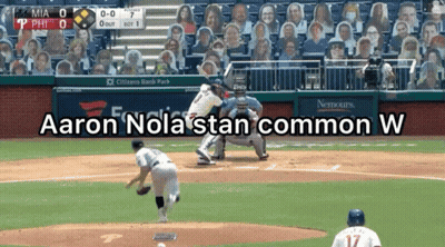 A Baseball Game Is Being Played In Front Of A Crowd With A Citizen 'S Bank Park Banner GIF