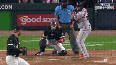 A Baseball Game Is Being Played In Front Of A Good Sam Sign GIF