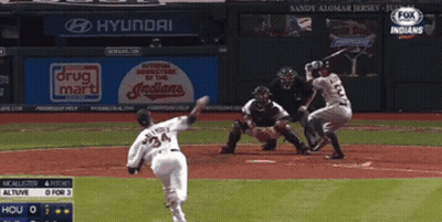 A Baseball Game Is Being Played In Front Of A Hyundai Advertisement GIF