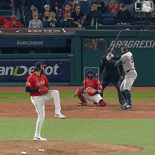 A Baseball Game Is Being Played In Front Of A Loan Depot Sign GIF