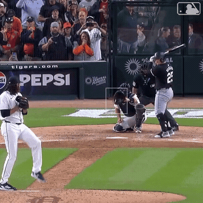 A Baseball Game Is Being Played In Front Of A Pepsi Banner GIF