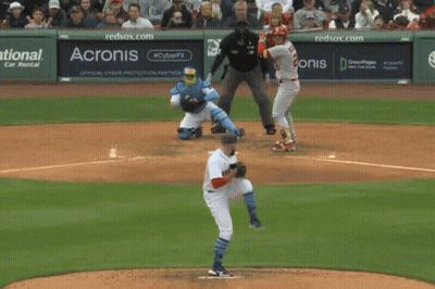 A Baseball Game Is Being Played In Front Of An Acronis Banner GIF