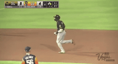 A Baseball Game Is Being Played In Vegas And The Score Is 6 To 4 GIF