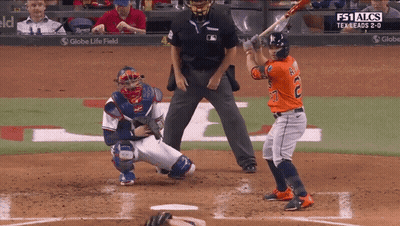A Baseball Game Is Being Played With A Globe Life Field Logo In The Background GIF