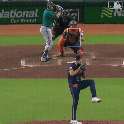 A Baseball Game Is Being Played With A National Car Rental Banner In The Background GIF