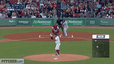 A Baseball Game Is Being Played With A National Car Rental Banner On The Fence GIF