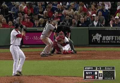 A Baseball Game Is Being Played With A Score Of 2-1 GIF