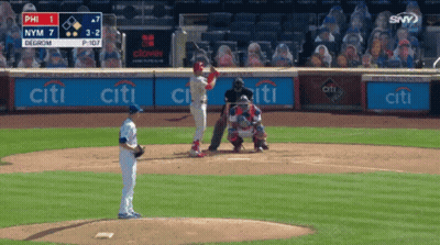 A Baseball Game Is Being Played With A Score Of 3-2 GIF