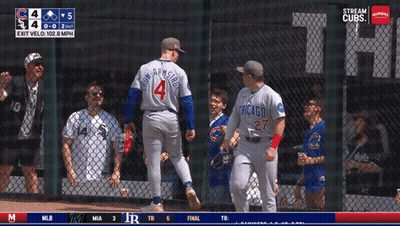 A Baseball Game Is Being Played With A Stream Cubs Logo On The Screen GIF