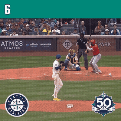 A Baseball Game Is Being Played With The Number 6 On The Bottom GIF