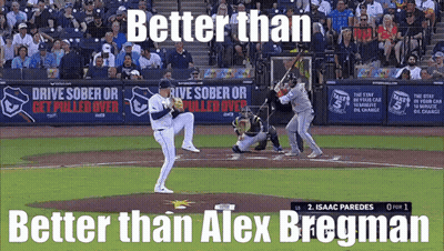 A Baseball Game Is Being Played With The Words Better Than Alex Bregman GIF